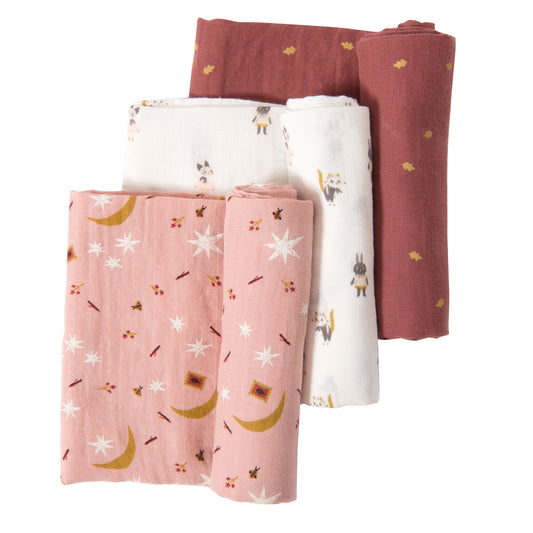 Set of three muslin squares by Moulin Roty