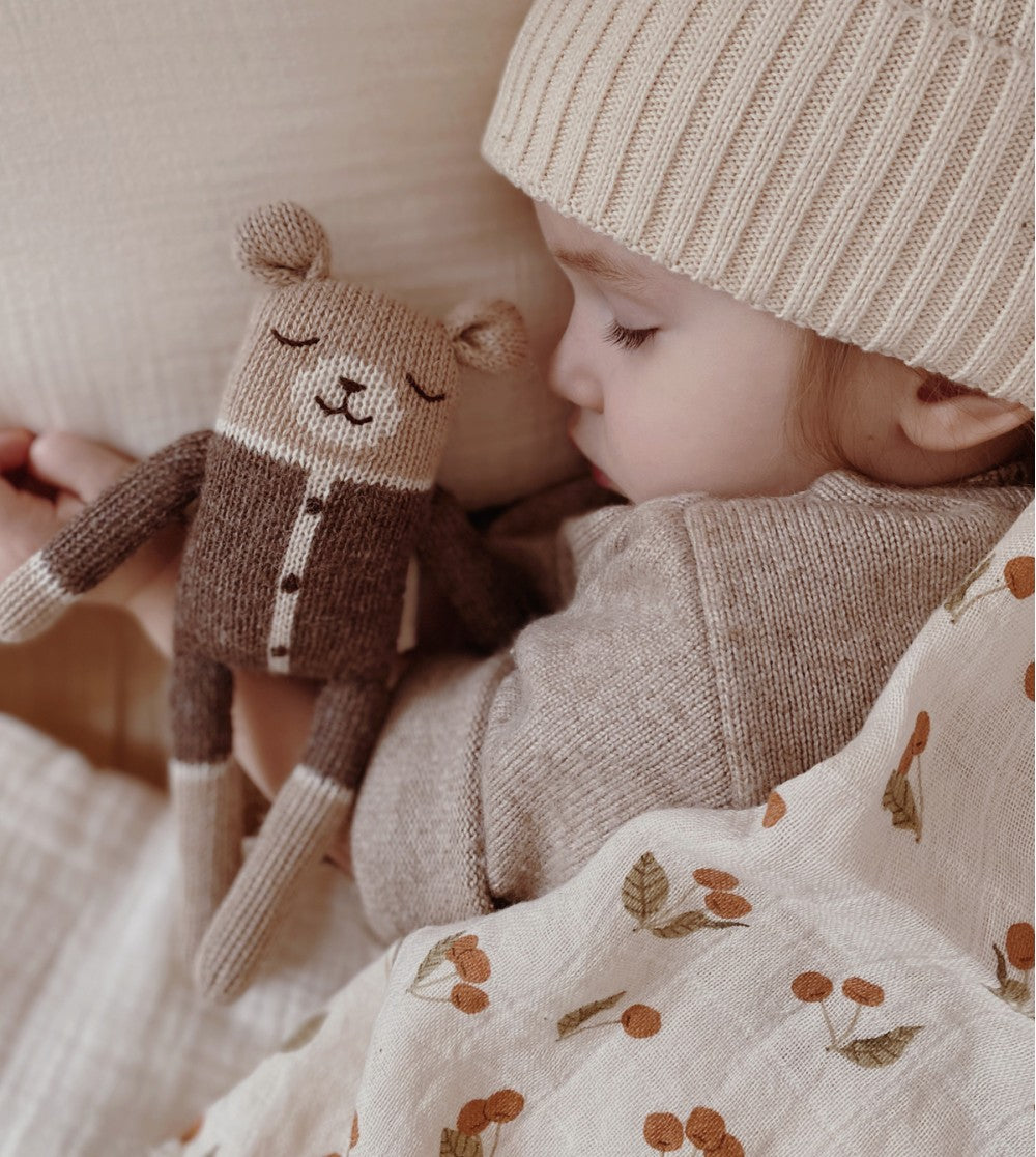 Teddy knit toy in slate - main sauvage