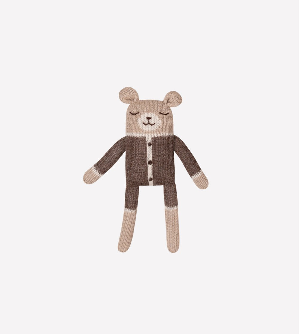 Teddy knit toy in mocha - main sauvage