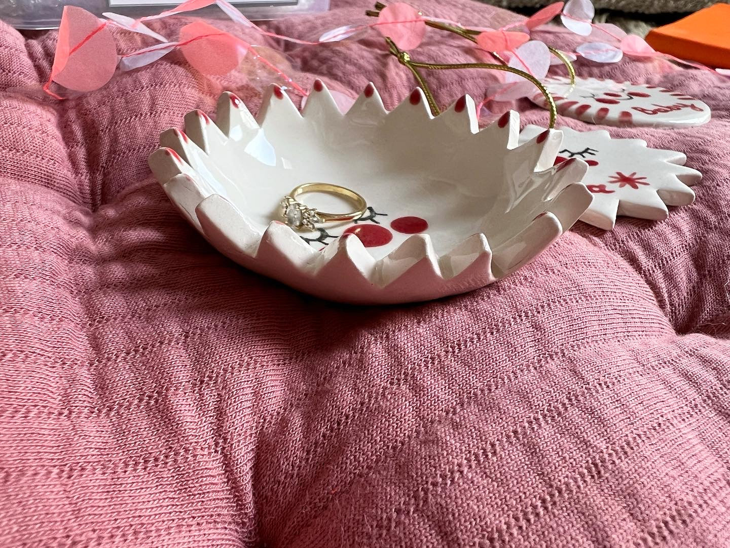 Ceramic happy trinket dish