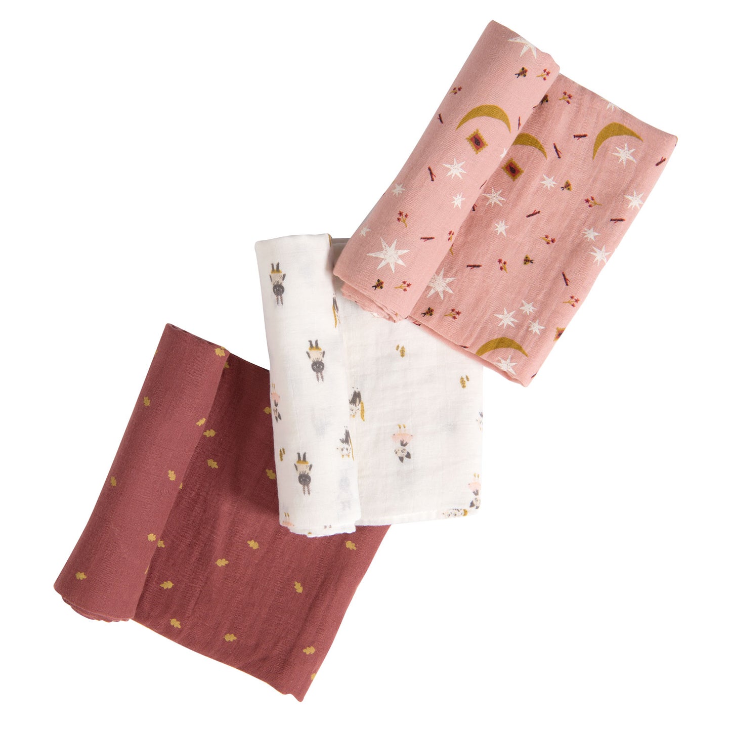 Set of three muslin squares by Moulin Roty