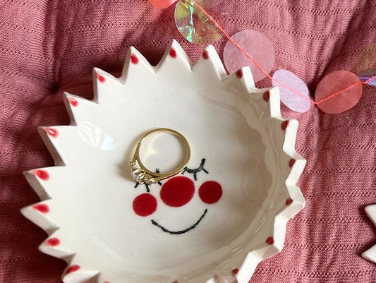 Ceramic happy trinket dish