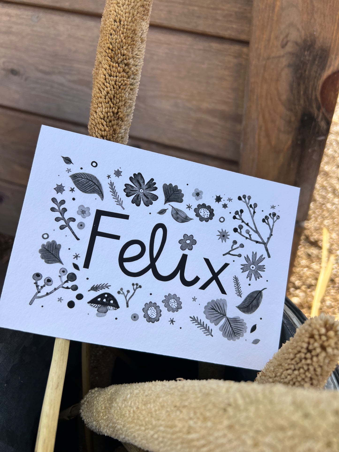 Floral bespoke keepsake name print A6