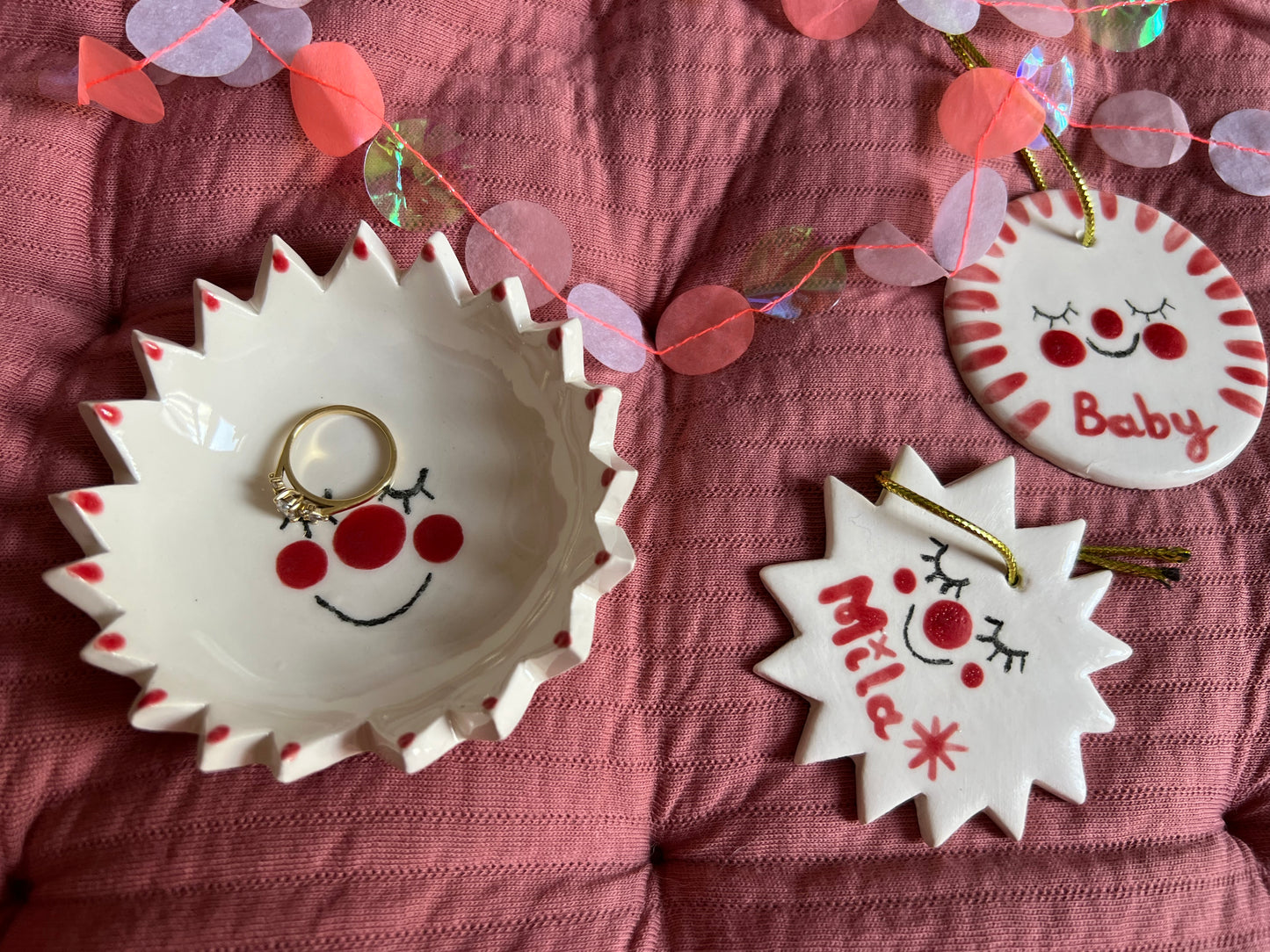 Ceramic name keepsake decoration