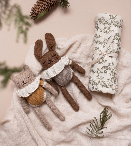 Bunny knit toy in oat - main sauvage