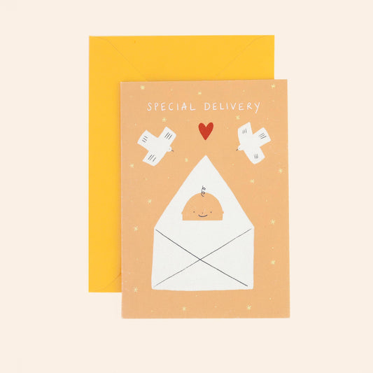 special delivery - new baby card - a6