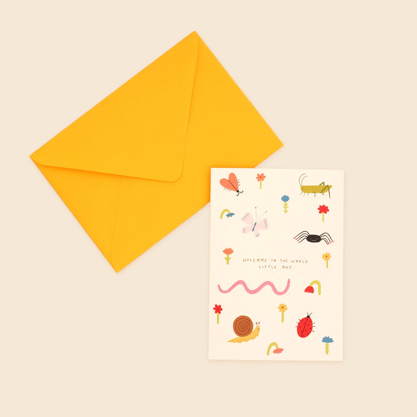 welcome to the world - new baby greetings card - a6