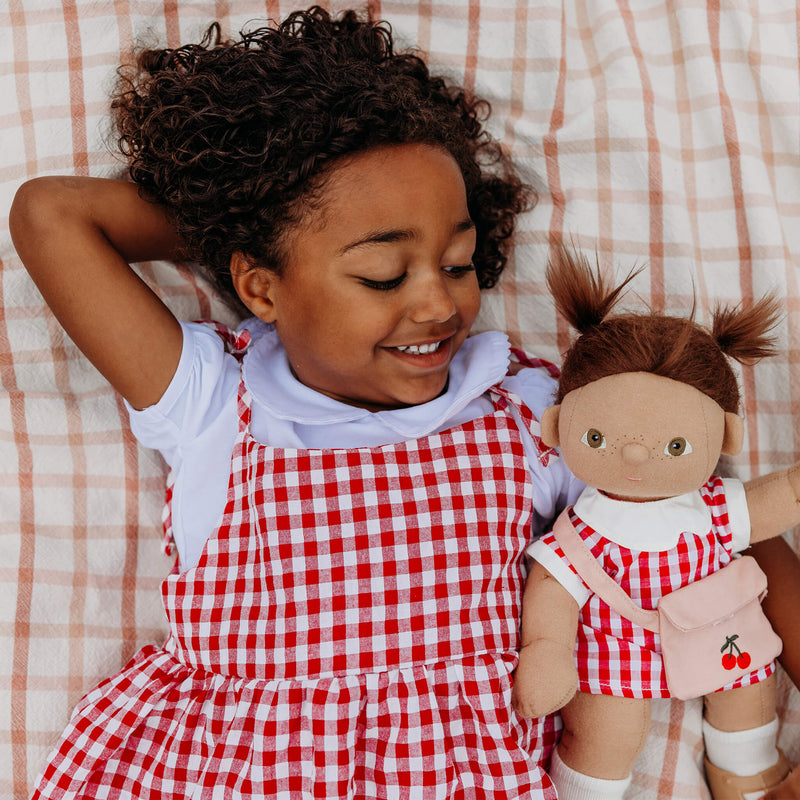 Dinkum Doll Cherry Gingham outfit