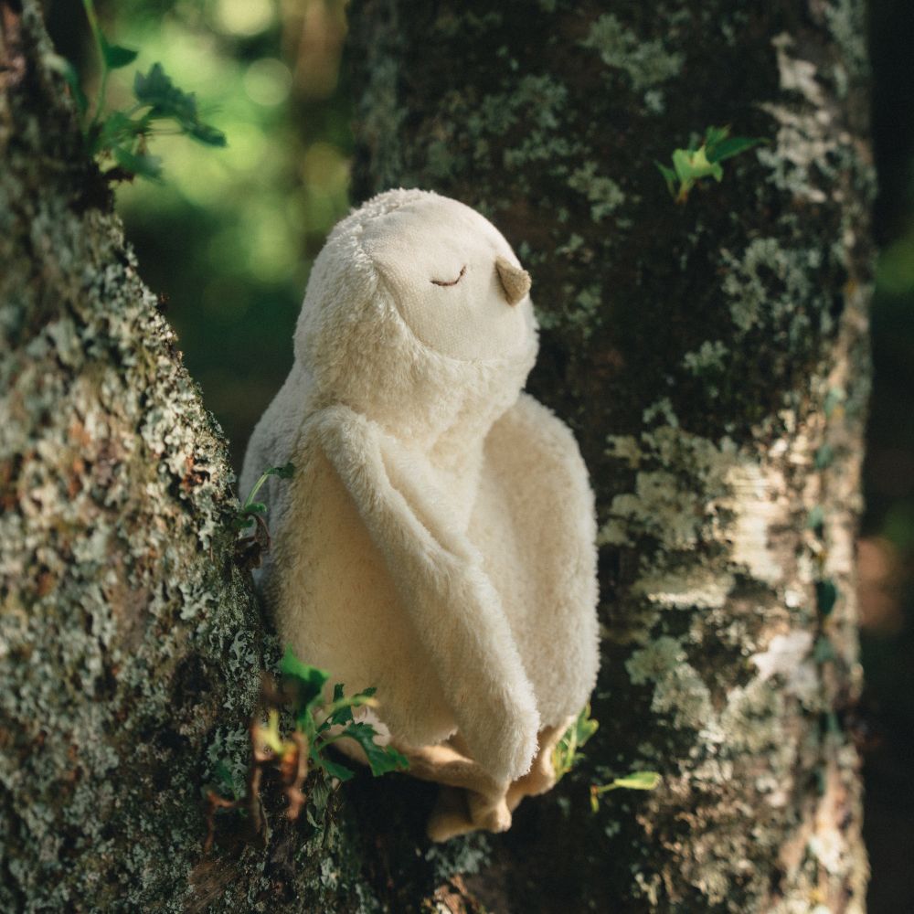 PREORDER - Small white snowy owl with lavender by SENGER-Naturwelt