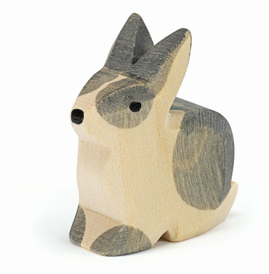 Black and white sitting rabbit by Ostheimer