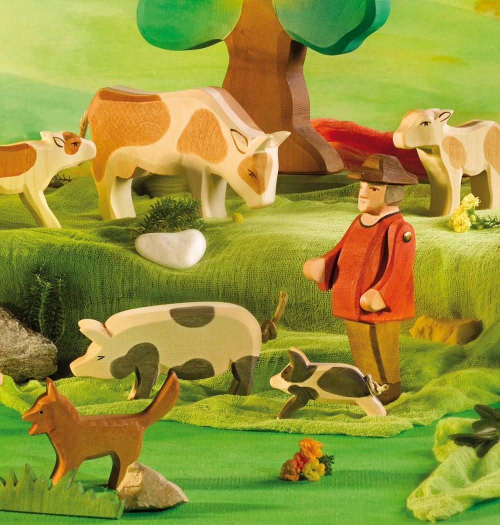 Running spotted piglet by Ostheimer