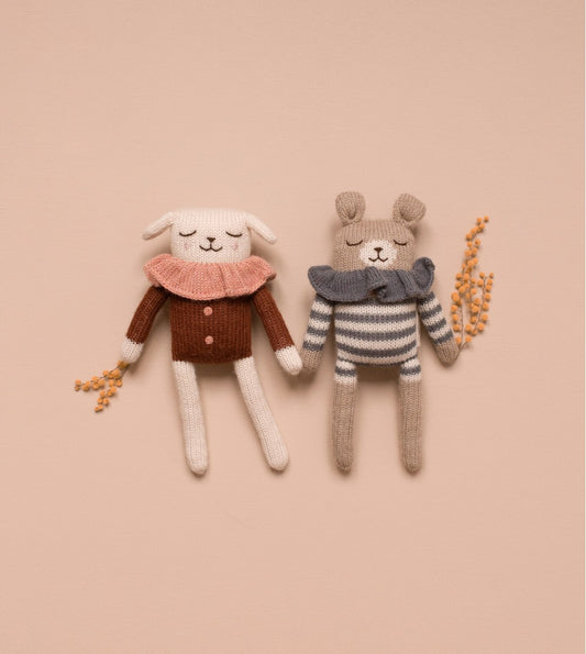 Teddy knit toy in slate - main sauvage